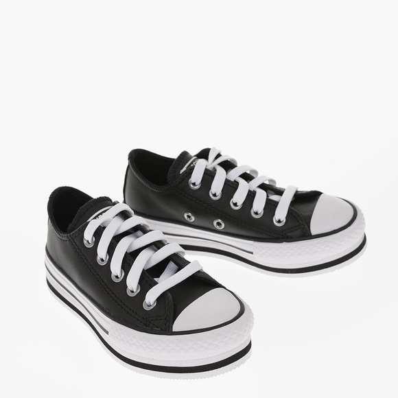 NWOT CONVERSE KIDS CHUCK TAYLOR ALL STAR 4CM LEATHER PLATFORM SNEAKERS SIZE 12 - Picture 1 of 8